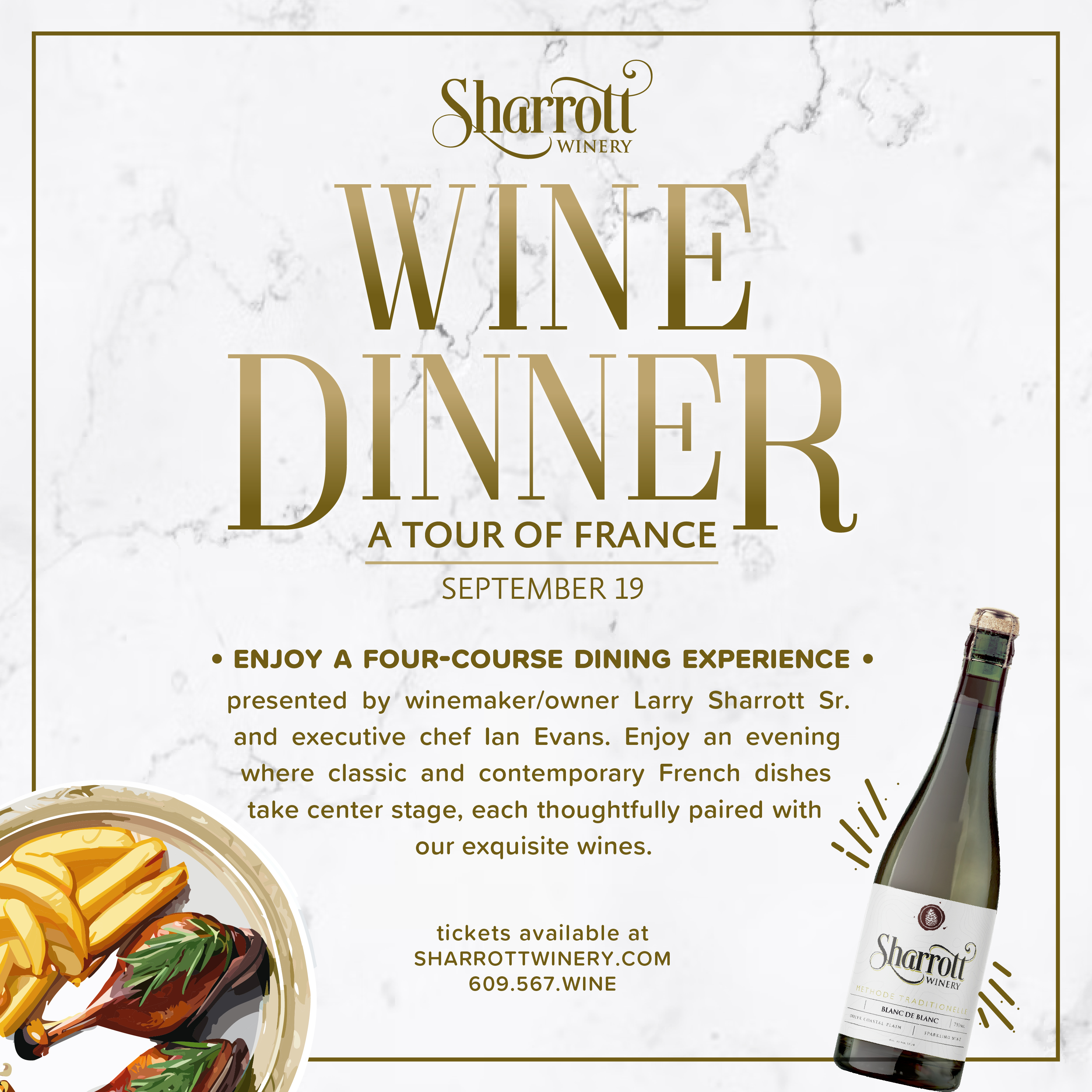 Hammonton Winery Wine Dinner: A Tour Of France September 19